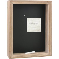 Natural Wooden Shadowbox with Chalkboard Back   564059824